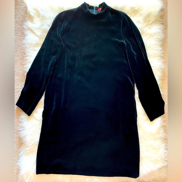 MaxMara Velvet silk blend women’s dress dark green size 6 new without tag - Picture 6 of 11